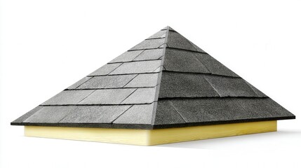 Gray Slate Exterior Tile Isolated on White Background. Generative AI