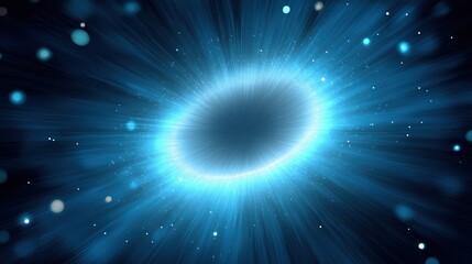Blue - hued cosmic portal with radiant energy