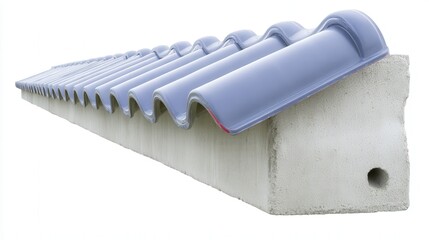 Orange Concrete Tile on White Background. Generative AI