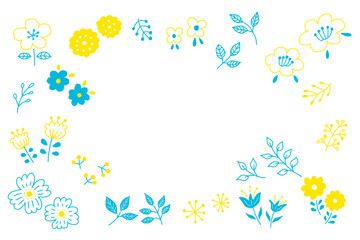 植物の手書き北欧風シンプルベクターイラストセット