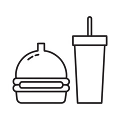 Obraz premium Print Cheese burger vector icon set,in black outline, solid and colored style,