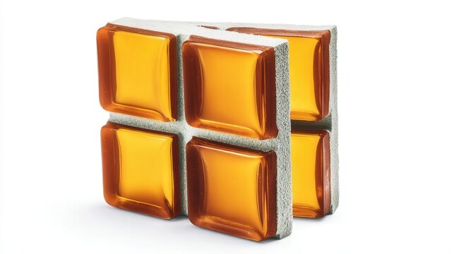 Orange glass tile with modern architectural design. Generative AI