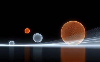 Abstract tech - inspired sphere composition