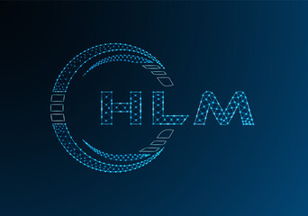 HLM low poly letter logo vector design. HLM lower poly logo design.