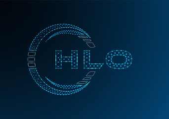 HLO low poly letter logo vector design. HLO lower poly logo design.