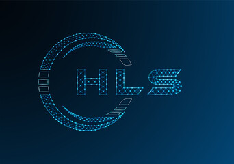 HLS low poly letter logo vector design. HLS lower poly logo design.