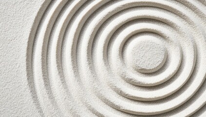 Concentric circles in white sand