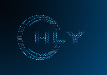 HLY low poly letter logo vector design. HLY lower poly logo design.