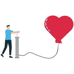 Man Blowing Up a Heart: Emotional Expression