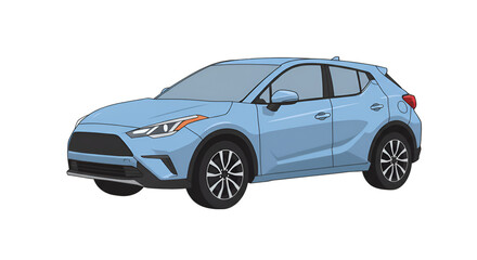 Fototapeta premium Light-blue SUV illustration