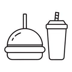 Print
Cheese burger vector icon set,in black outline, solid and colored style,

