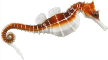 Naklejka premium Realistic seahorse on white background. Generative AI