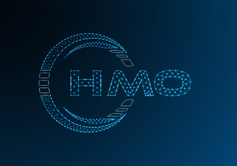 HMO low poly letter logo vector design. HMO lower poly logo design.