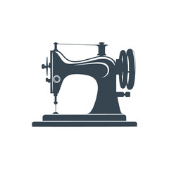 Vintage sewing machine silhouette Illustration