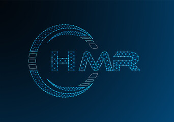 HMR low poly letter logo vector design. HMR lower poly logo design.