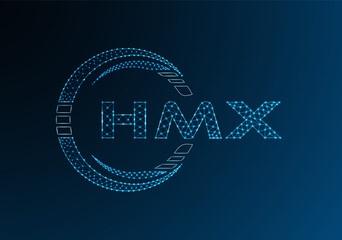 HMX low poly letter logo vector design. HMX lower poly logo design.
