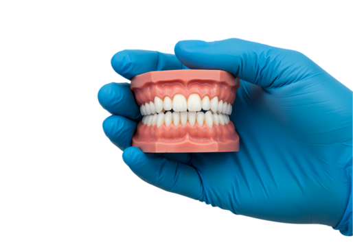 Perfect Smile Dentures Partial Dentures  Dental Models isolated on transparent background