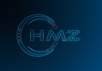 Naklejka premium HMZ low poly letter logo vector design. HMZ lower poly logo design.