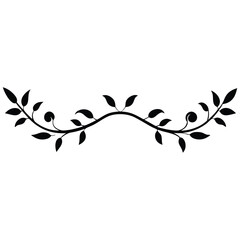 Minimalist Leafy Vine Divider Element for Elegant Nature Inspired Vector Art

