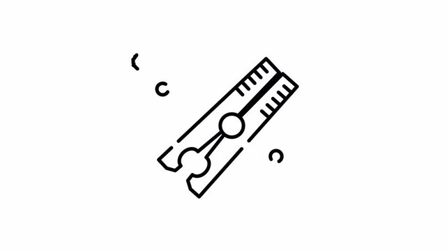 Clothespin line icon for hanging clothes and laundry line animation