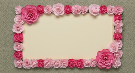Floral Frame Pink Rose Card