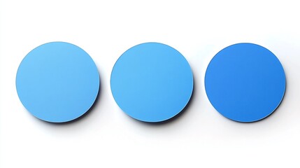 Three serene blue circles symbolizing interconnectedness and harmony a minimalist design with subtle shadow details on a