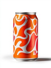 Fototapeta premium Colorful beverage can with abstract design