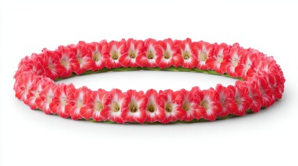 Red gladiolus funeral wreath with white background. Generative AI