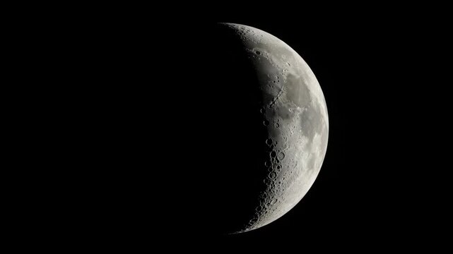 Crescent moon against dark night sky