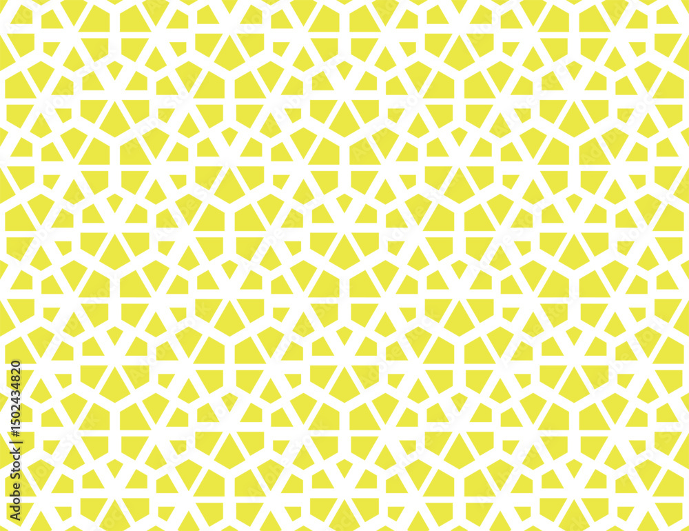 Aufkleber Abstract geometric pattern. A seamless vector background. White and yellow ornament. Graphic modern pattern. Simple lattice graphic design