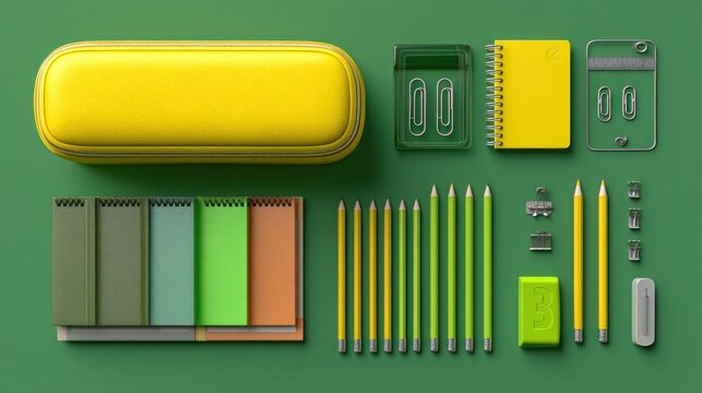 Colorful school supplies collection