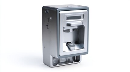Modern secure kiosk with a touch screen and card reader