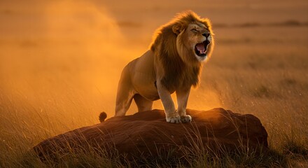 a roaring lion