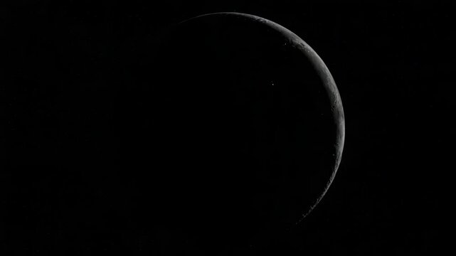 Crescent moon grayscale image
