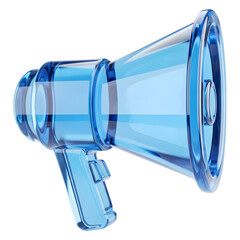 3D Glass Megaphone Announcement Icon