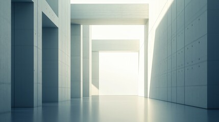 Modern minimalist architectural hallway