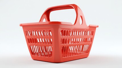 Fototapeta premium Red plastic shopping basket (14)