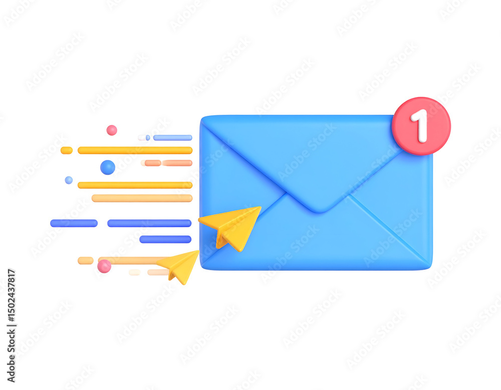 Poster fast email delivery notification with one new message