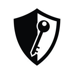 Key and shield icon representing security privacy protection and access control