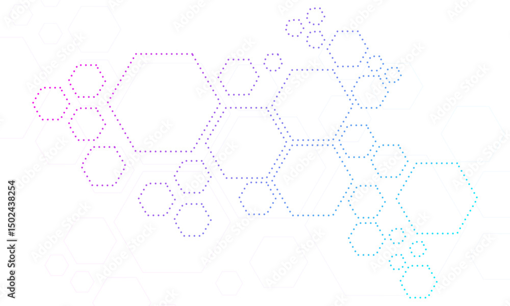 Aufkleber technology hexagons pattern. biotech and medical research hexagonal grid background. geometric abstr