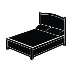 bed silhouette icon vector.