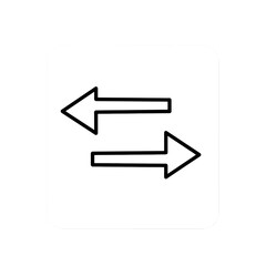 Two parallel arrows pointing in opposite directions
