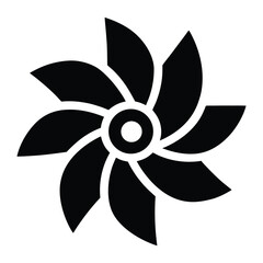 spiral petal windmill stencil icon.