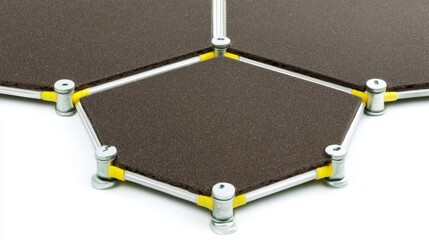 Black Glass Interior Tile Isolated on White Background. Generative AI