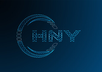 HNY low poly letter logo vector design. HNY lower poly logo design.
