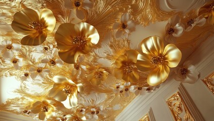 Gold flower ceiling decor