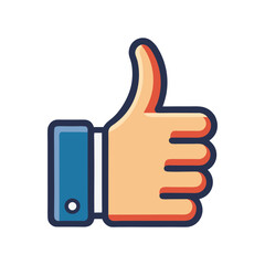 Thumbs up social media like button hand gesture icon symbol