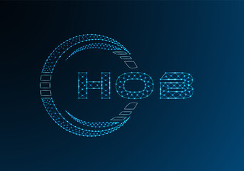 HOB low poly letter logo vector design. HOB lower poly logo design.