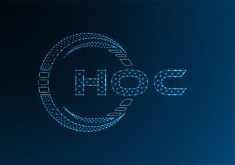 HOC low poly letter logo vector design. HOC lower poly logo design.