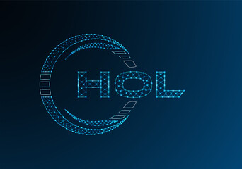 HOL low poly letter logo vector design. HOL lower poly logo design.